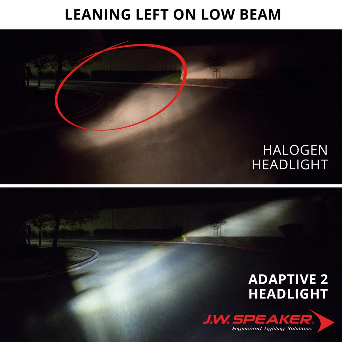 J. W. Speaker 8790 Adaptive 2 LED Headlights 555031 Headlight, LED, Round, Clear Lens, Gray Housing, Chrome Inner Bezel, 7.000 in. Diameter, Each thumbnail 4