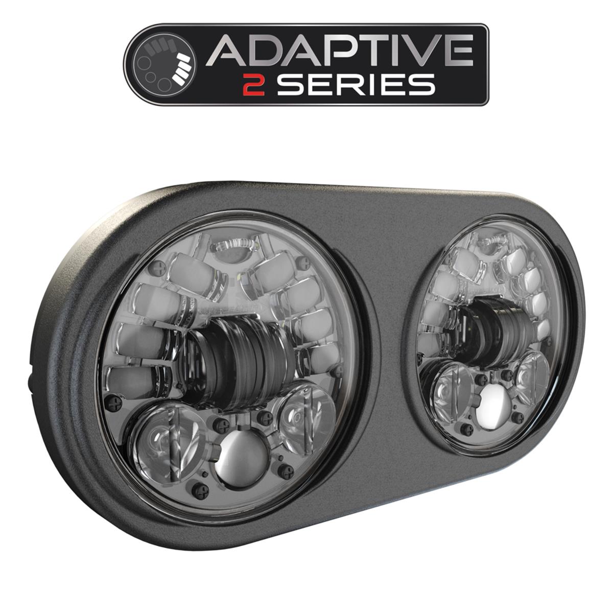 J. W. Speaker 8692 Adaptive 2 LED Headlights 555131 Headlights, LED, Round, Clear Lens, Gray Housing, Black Inner Bezel, 5.750 in. Diameter, Harley-Davidson®, Pair thumbnail 3
