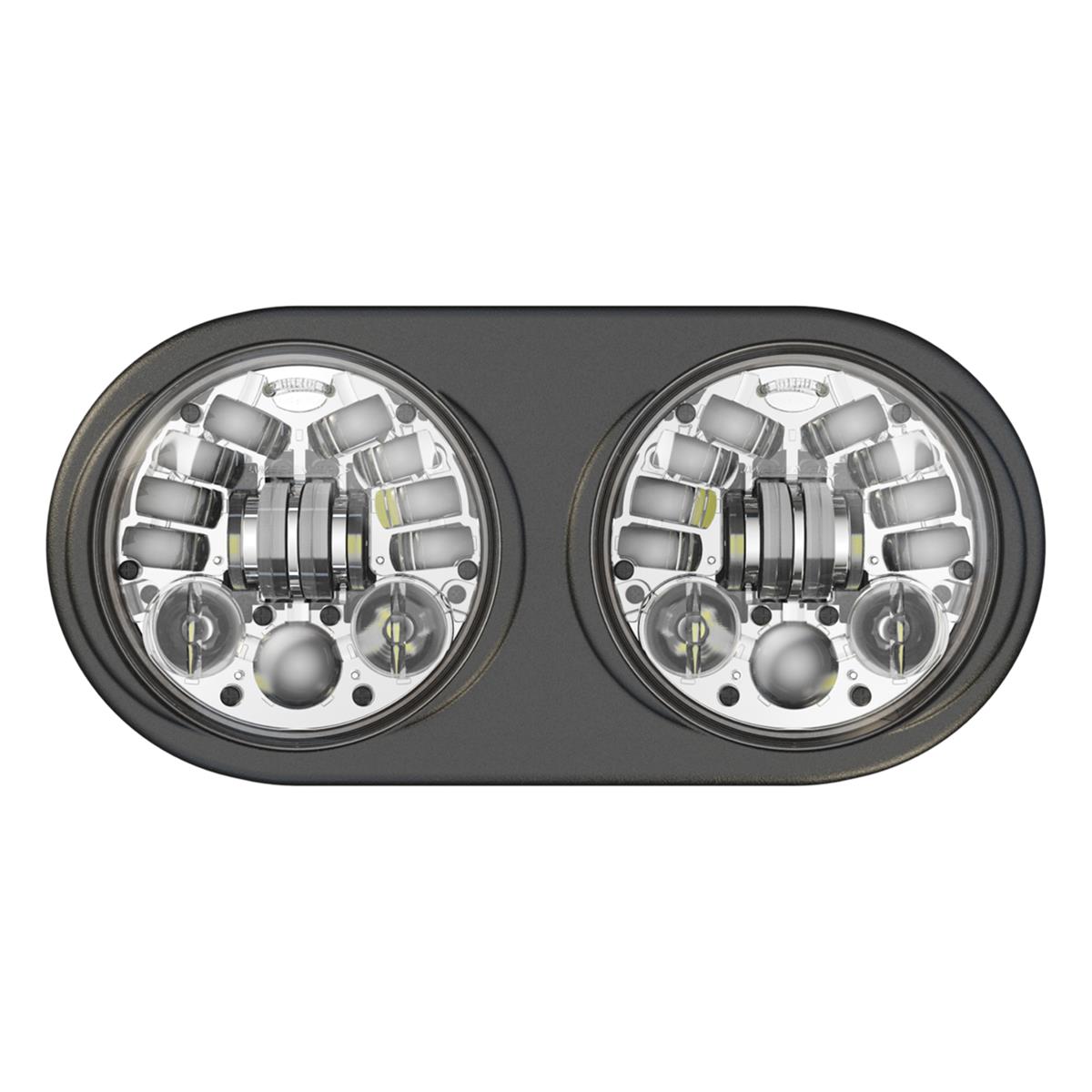 J. W. Speaker 8692 Adaptive 2 LED Headlights 555141 Headlights, LED, Round, Clear Lens, Gray Housing, Chrome Inner Bezel, 5.750 in. Diameter, Harley-Davidson®, Pair thumbnail 4