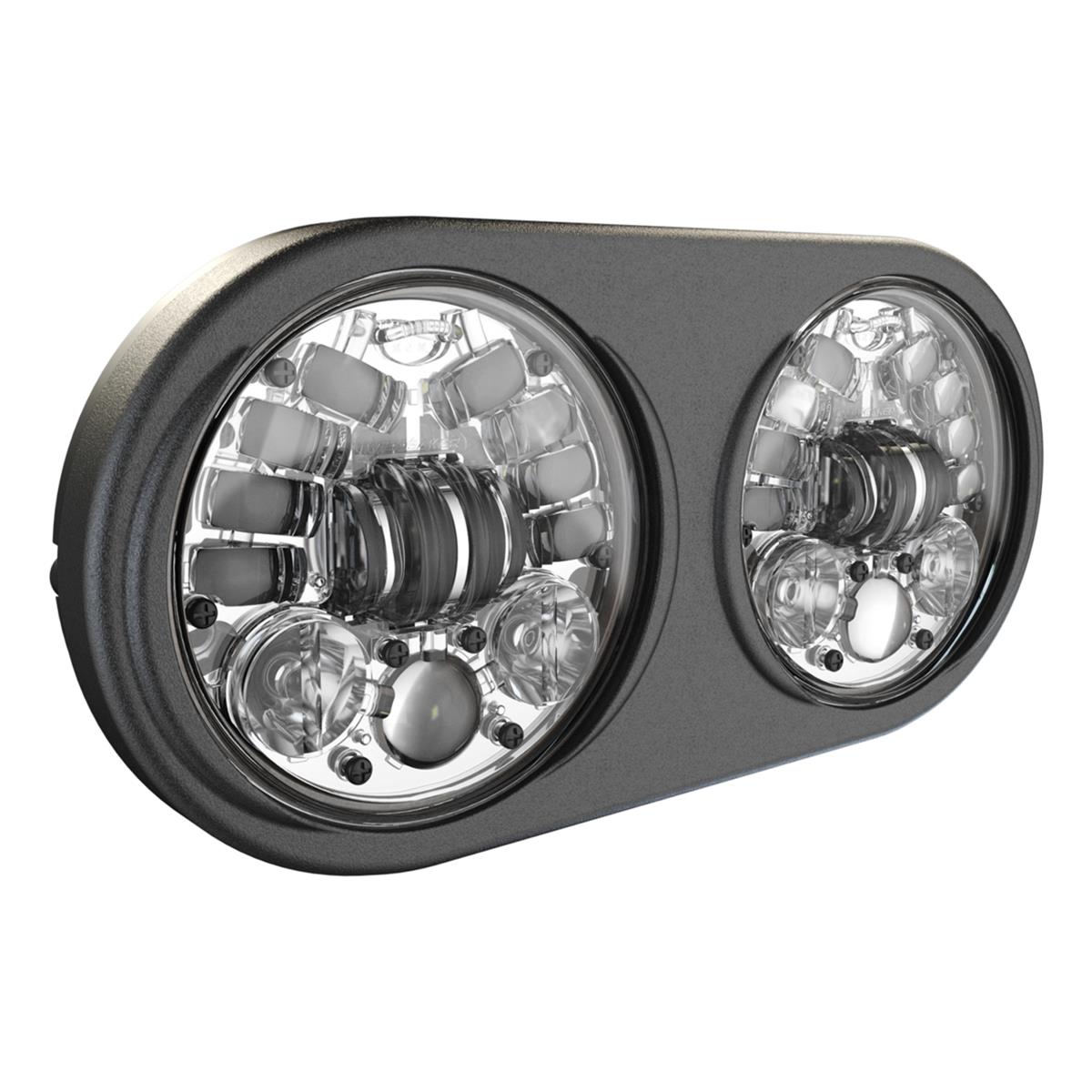 J. W. Speaker 8692 Adaptive 2 LED Headlights 555141 Headlights, LED, Round, Clear Lens, Gray Housing, Chrome Inner Bezel, 5.750 in. Diameter, Harley-Davidson®, Pair thumbnail 3