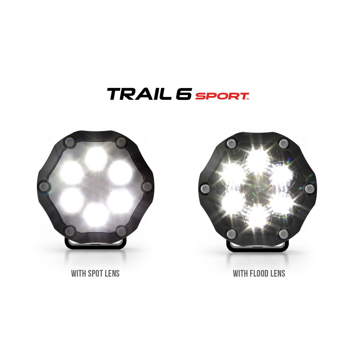 J. W. Speaker Trail 6 Sport Light Pods 0555353 Auxiliary Lights, Sport, LED, 12V, Aluminum, Black, 3,830 Lumens, Pair thumbnail 8
