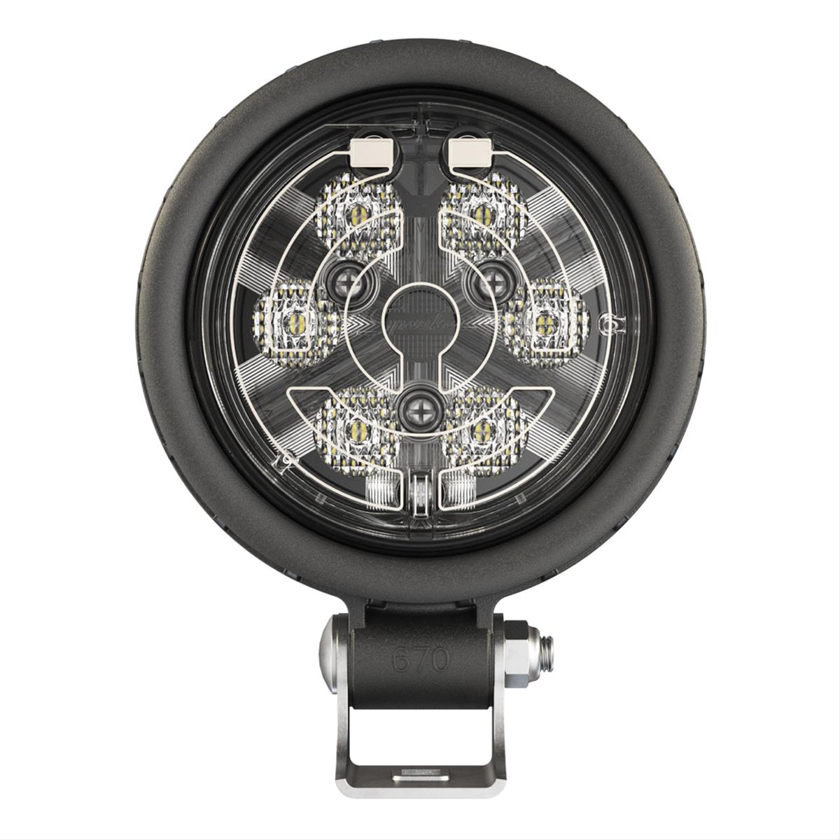J. W. Speaker 670 XD SmartHeat LED Work Lights 1403501 Auxiliary Light, Heated Light, Amber LED, Spot Beam, 4.5 in. Round, Clear, Polycarbonate, 12-24 V, Each