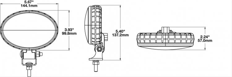 J. W. Speaker 770 XD LED Work Lights 1706041 Auxiliary Light, Light, LED, Flood Beam, 5 x 3 in. Oval, Clear, Polycarbonate, 12 V, Each thumbnail 2