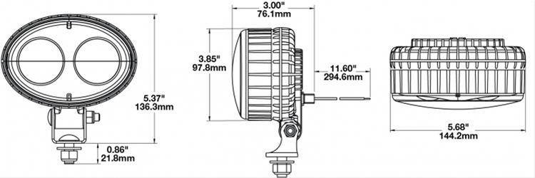 J. W. Speaker 770 LED Safety Lights 1706311 Auxiliary Lights, Model 770, Blue Safety, Oval, Each