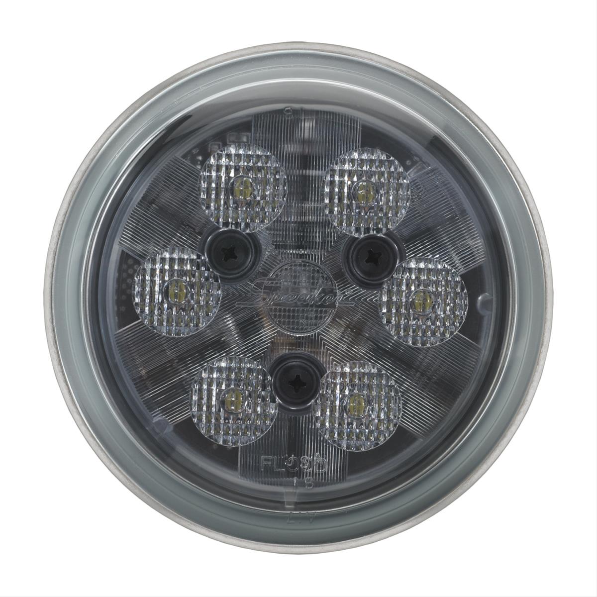 J. W. Speaker 6040 LED Work Lights 3157471 Auxiliary Light, Light, LED, Flood Beam, 4.5 in. Round, Clear, Aluminum, 12-48 V, Each