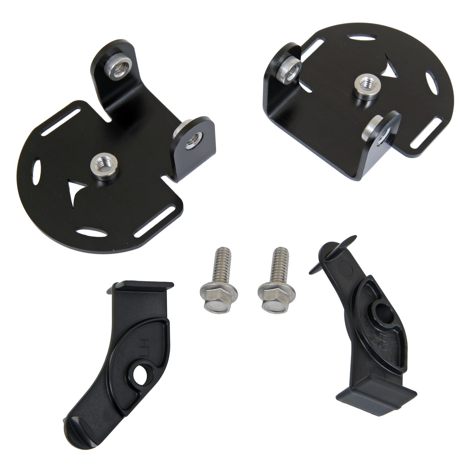 J. W. Speaker Auxiliary Light Mounting Brackets for 2007-2021 WRANGLER, 2018 WRANGLER JK - 8200573 Mount Brackets, Grille Mount, Aluminum, Black Powdercoated, Trail 6 Pro Lights, Pair