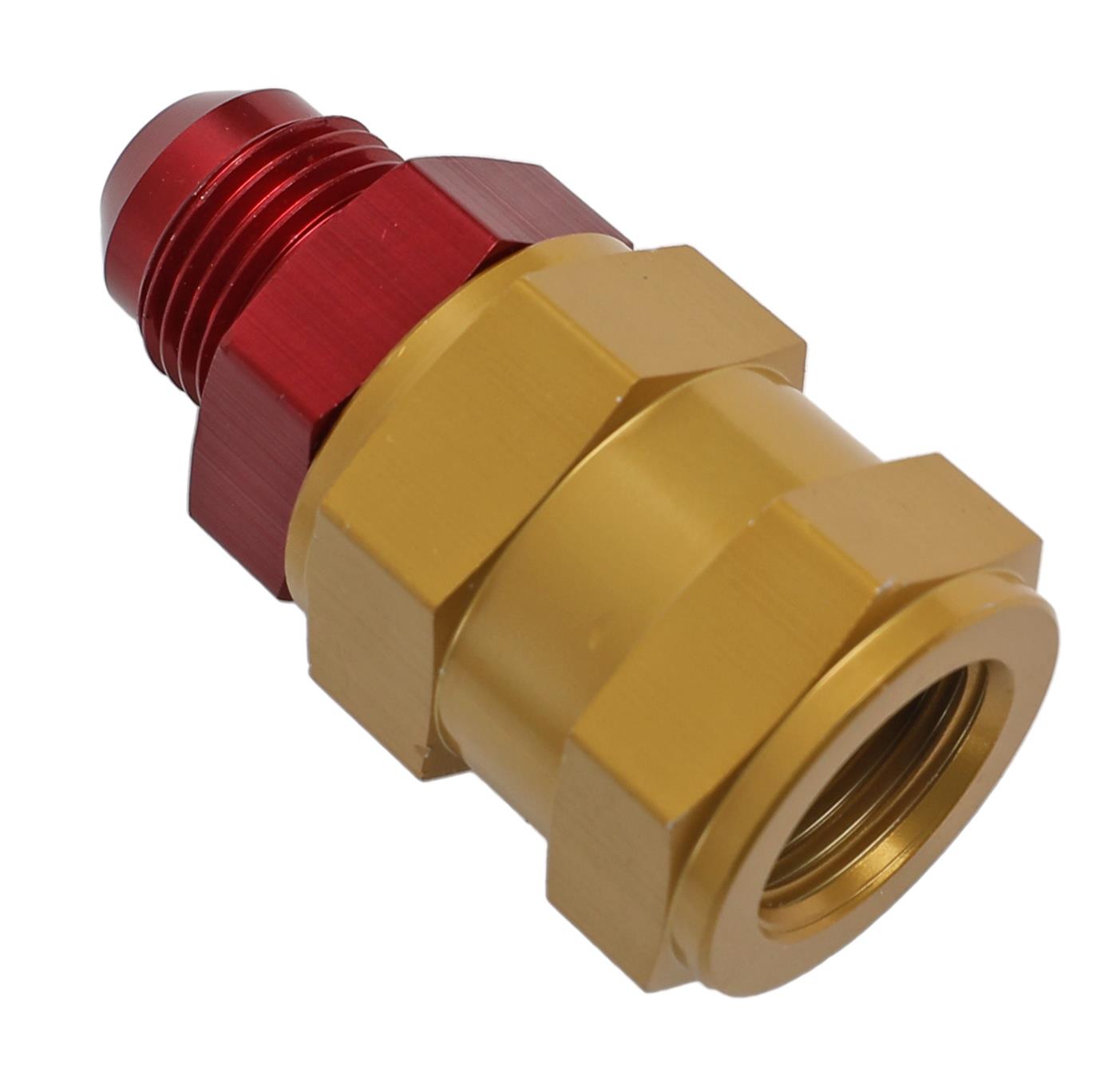 Jaz Products Fuel Cell External Tip Over Valves 834-208-06 Valve, External, Aluminum, -8 AN Female Threads, -8 AN Male Threads, Each