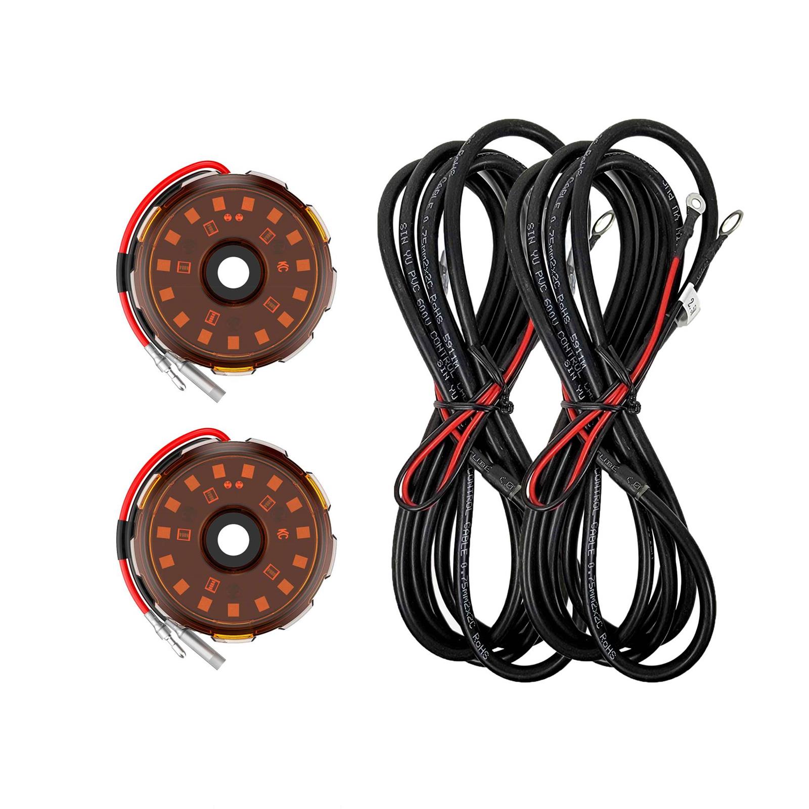 KC HiLiTES Cyclone V2 LED Lights 6332 Auxiliary Lights, V2, 2.20 in. Diameter, Fog Light, Amber Lens, Add-On Kit, 2.50 Meter Harnesses, Sold as a Kit thumbnail 2