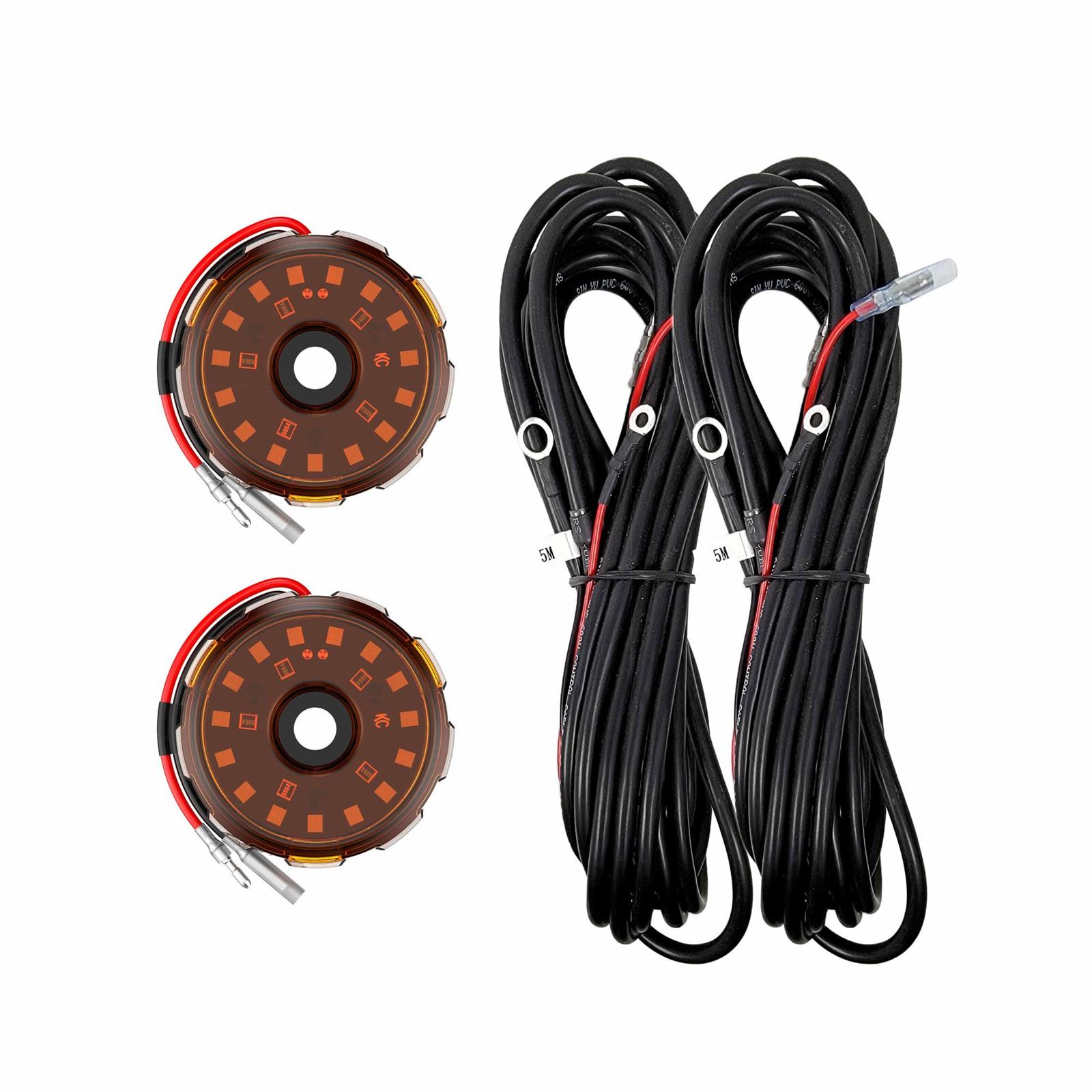 KC HiLiTES Cyclone V2 LED Lights 6336 Two-Light Add-On Kit - Amber - 5.0 Meters Long thumbnail 2