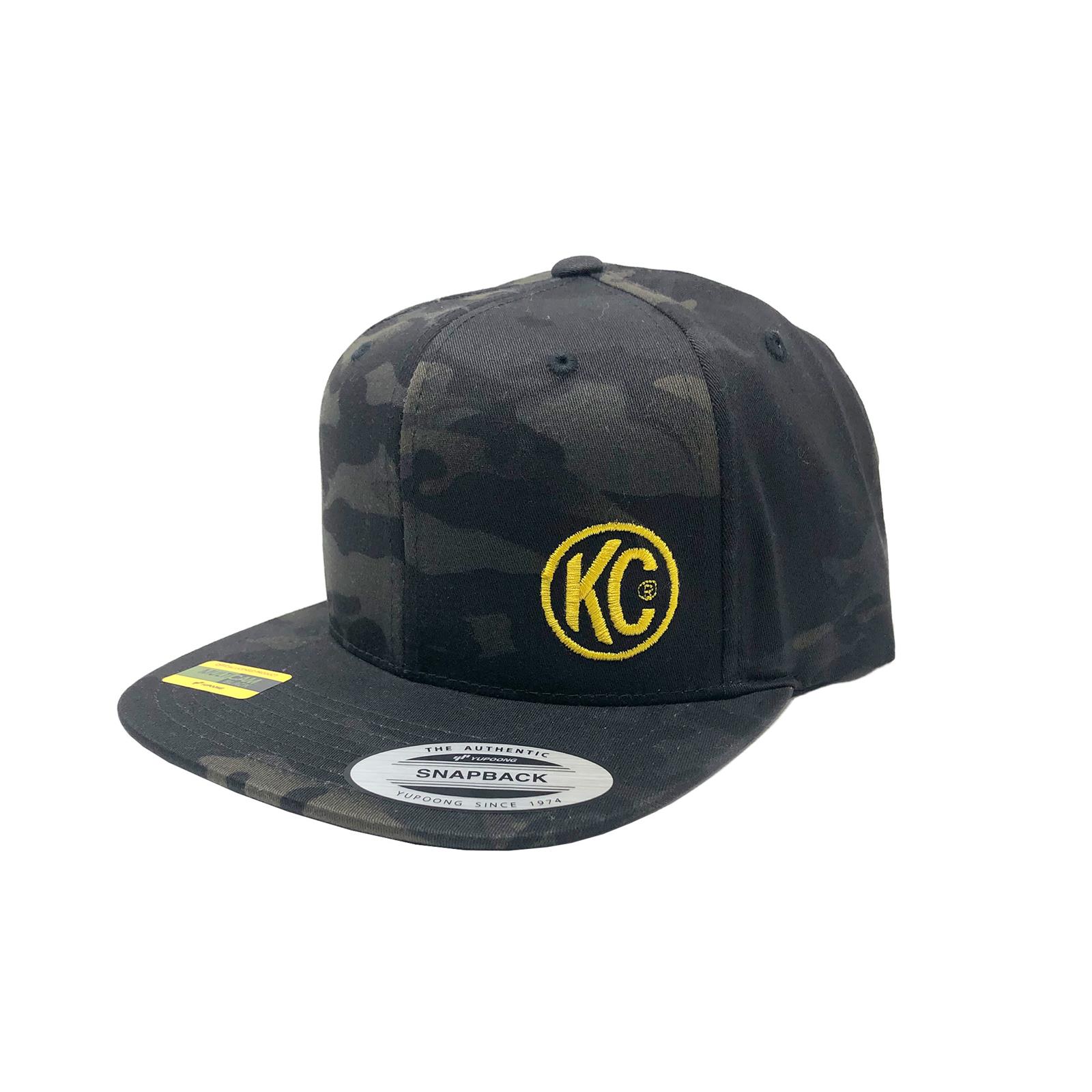 KC HiLiTES Black MultiCam Hats 70212 Logo, Camo/Black, Flat Bill, One Size, Adult, Snap, Each