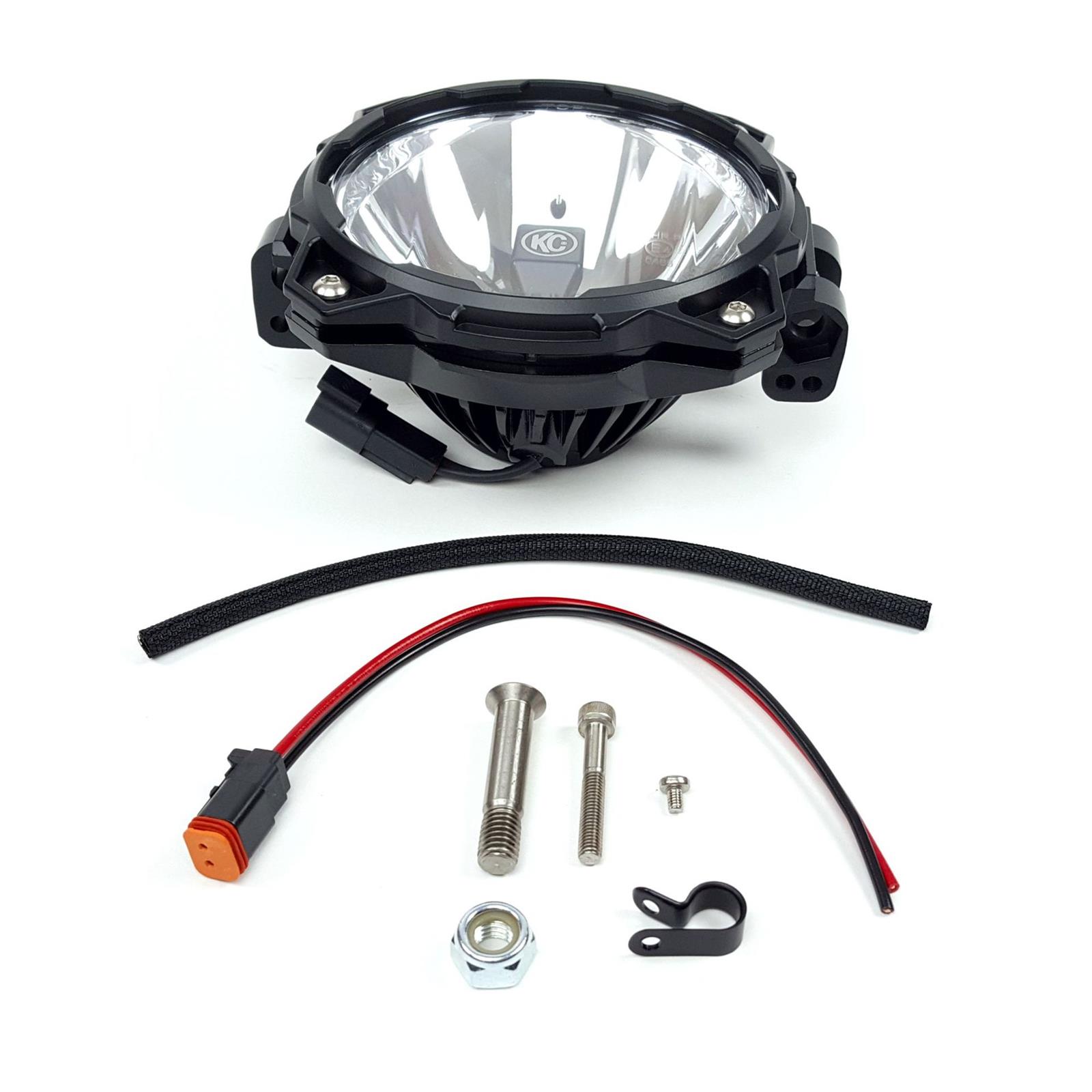 KC HiLiTES Gravity LED Pro6 Single Mount Lights 91330 Auxiliary Lights, Pro6, 6.00 in. Diameter, Clear Lens, Clear Bulb, Black Housing, 20 Watts, Each
