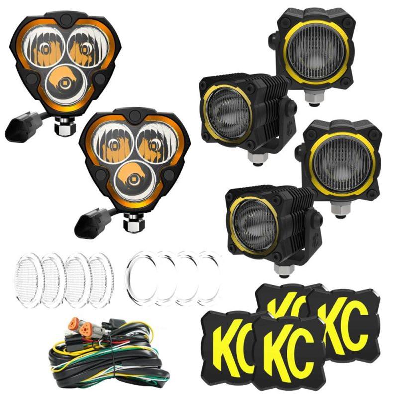 KC HiLiTES Flex ERA LED Hybrid Front Bumper Light Kits for 2021-2024 BRONCO - 97170 Auxiliary Lights, FLEX ERA® SAE, Bumper, Master Kit, Ford Bronco, Kit