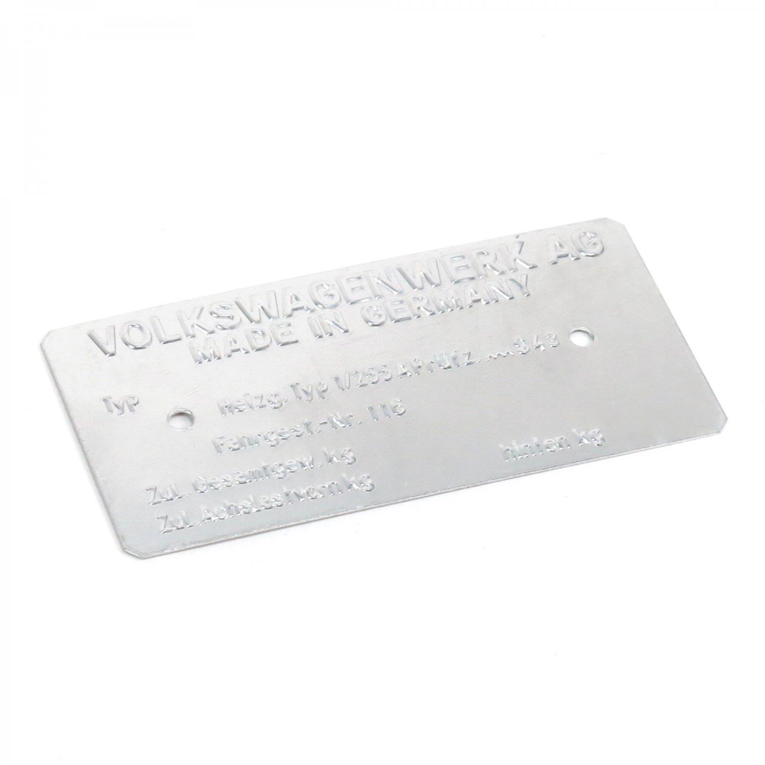 Kaferlab LABVIN16 KaferLab VW VIN Data Plates | Summit Racing