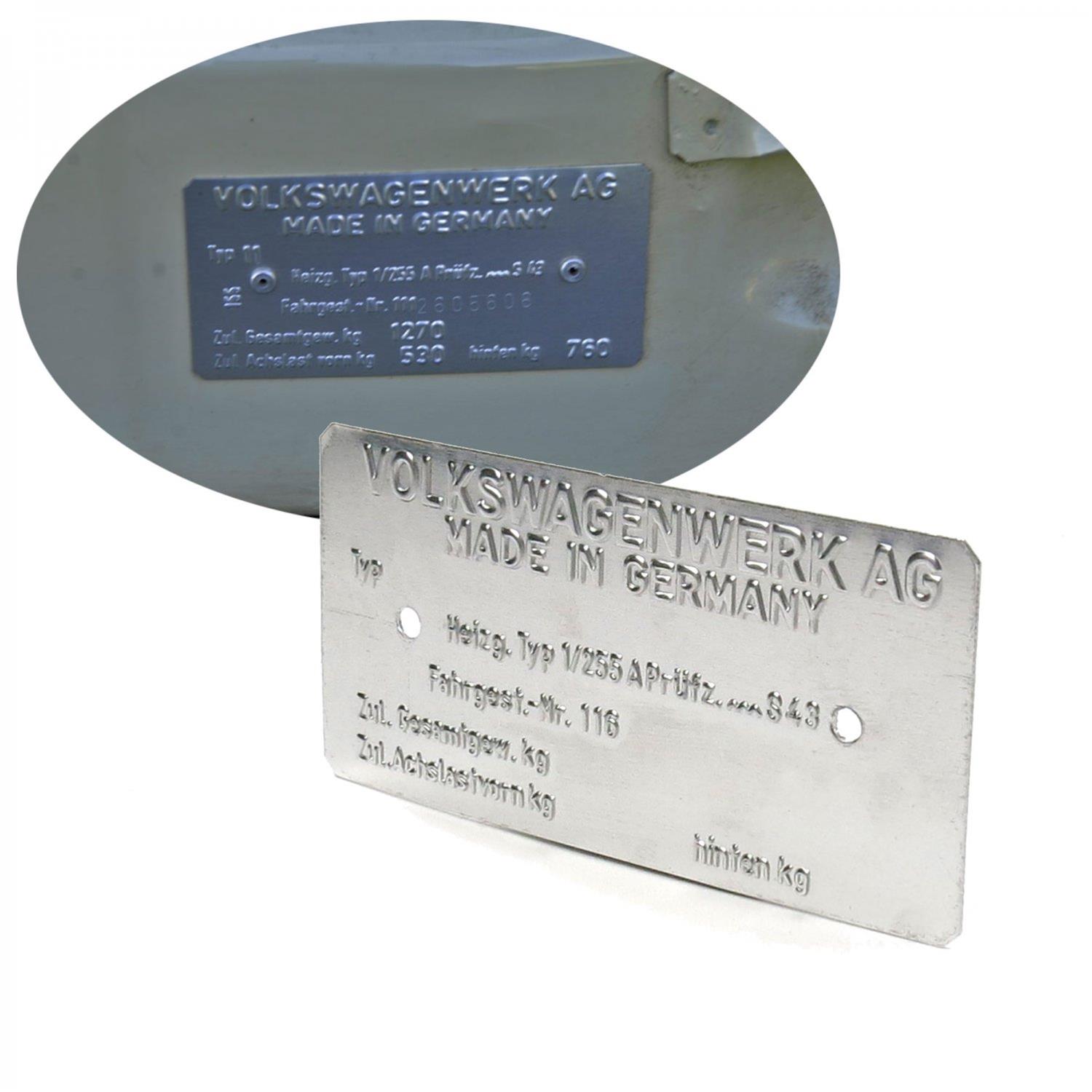 Kaferlab VPAVWVIN2 KaferLab VW VIN Data Plates | Summit Racing