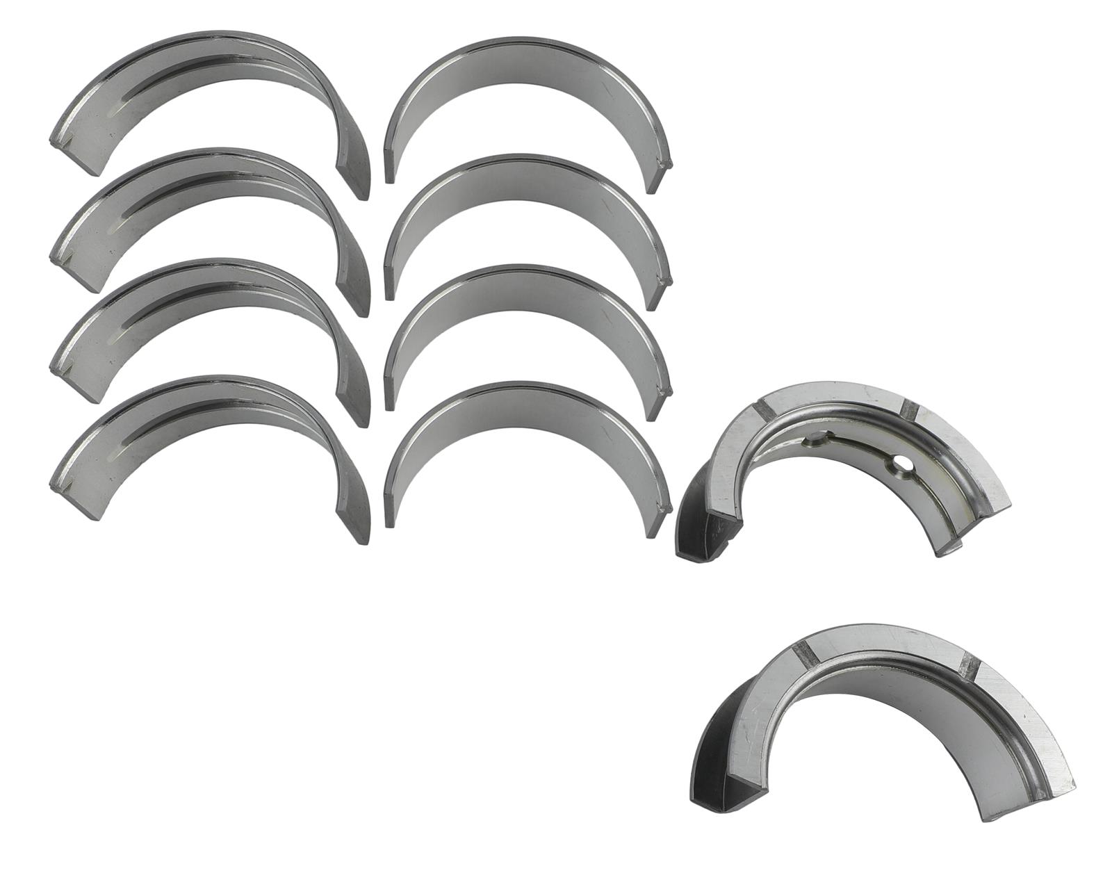 King HP-Series Main Bearings MB5013HP 010 Bearings, 1/2 Groove, .010 in. Crankshaft Undersize, Alecular Silicon, Chevy, Small Block, LS, Set of 5