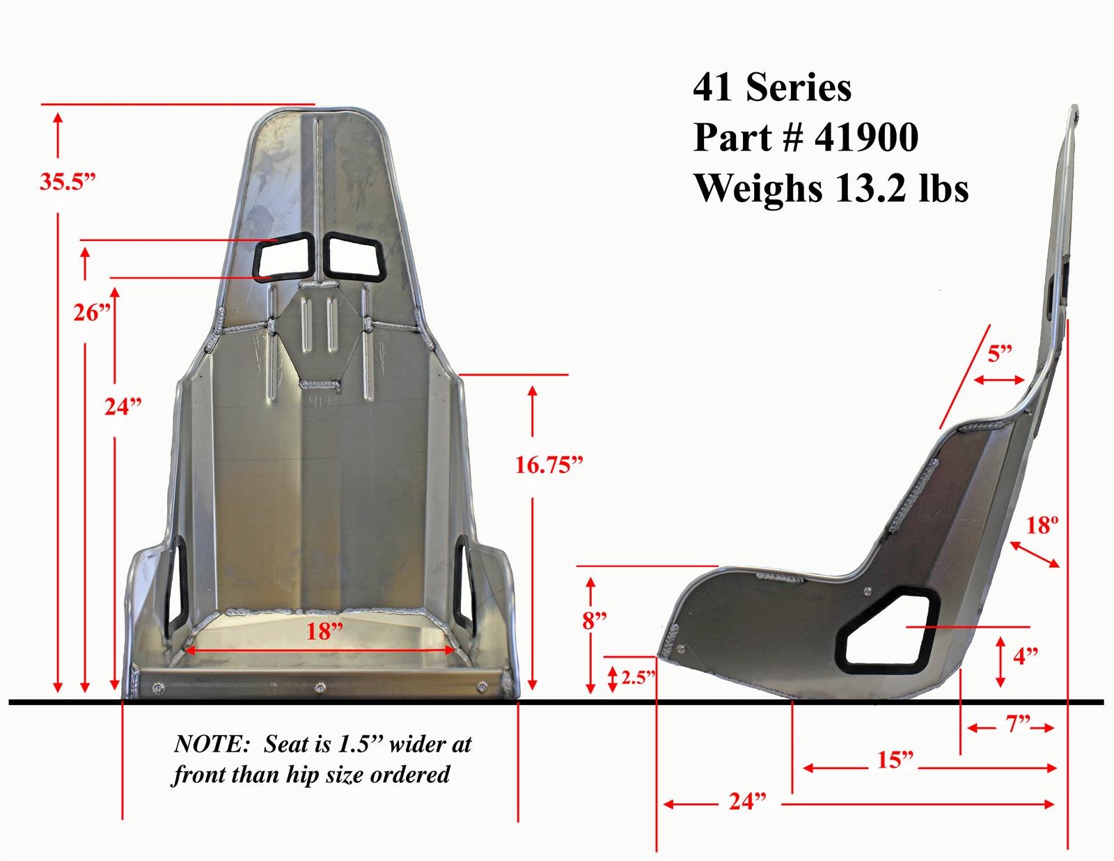 Kirkey Racing 41900 Kirkey 41 Series Aluminum Pro Street Drag Seats