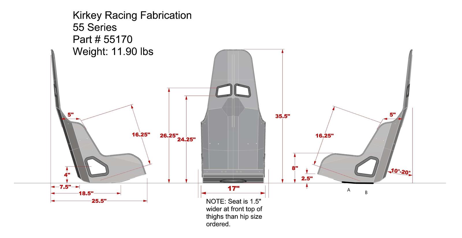 Kirkey Racing 55170 Kirkey 55 Series Aluminum Pro Street Drag