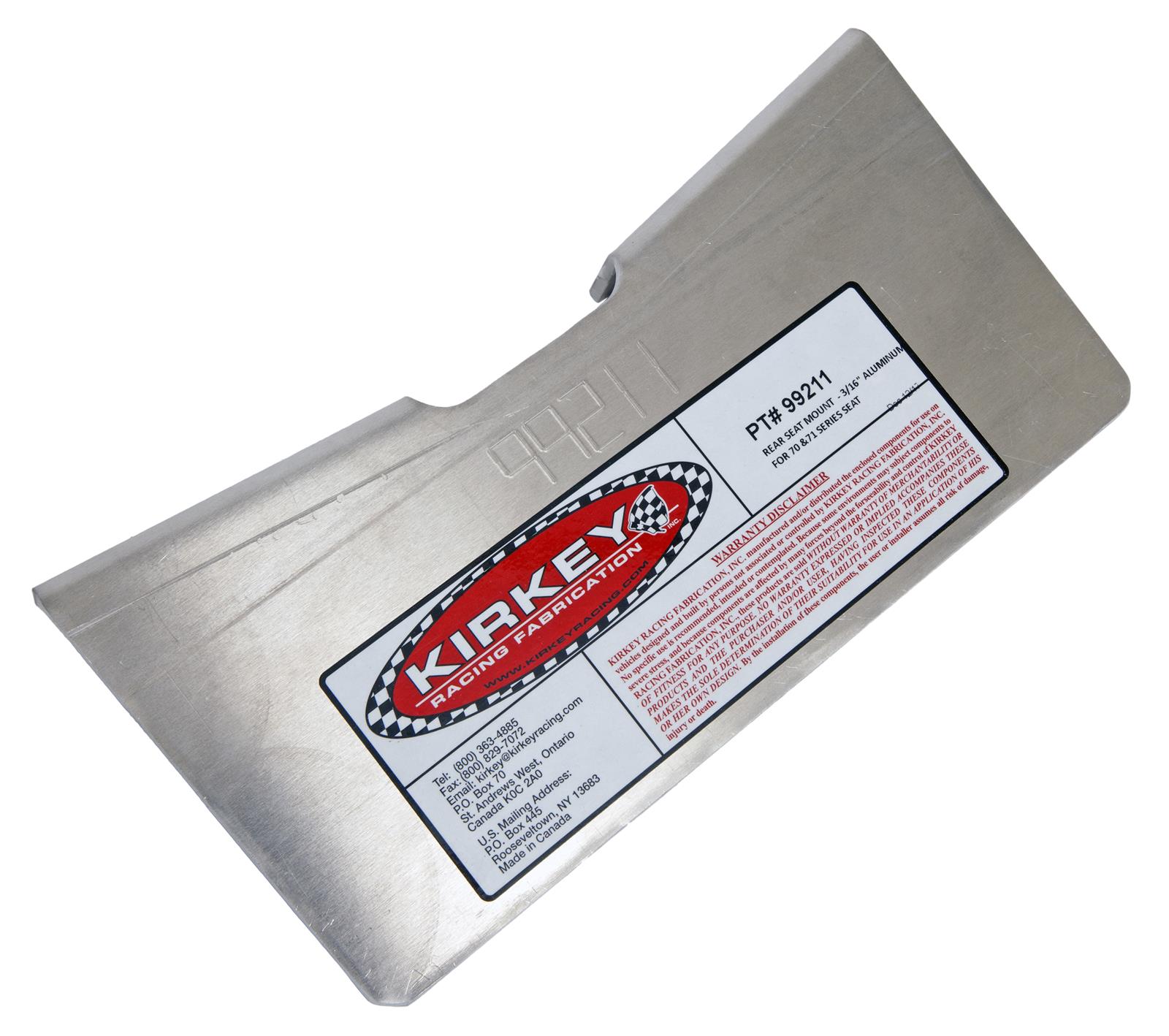 Kirkey Racing 99211 Kirkey Seat Mounting Brackets Summit Racing