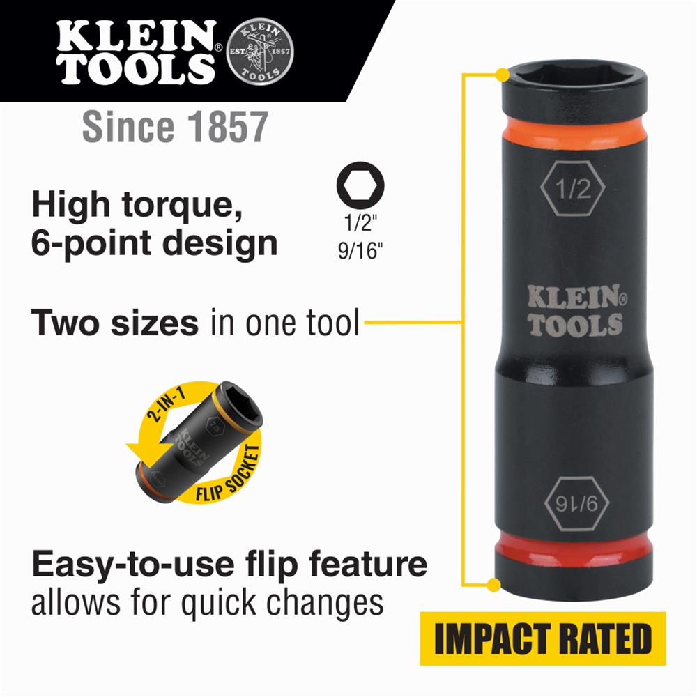 Klein Tools 66076 Klein Tools Flip Impact Sockets | Summit