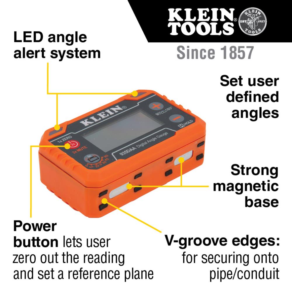 Klein Tools 935DAA Klein Tools Digital Angle Gauges with Angle Alert