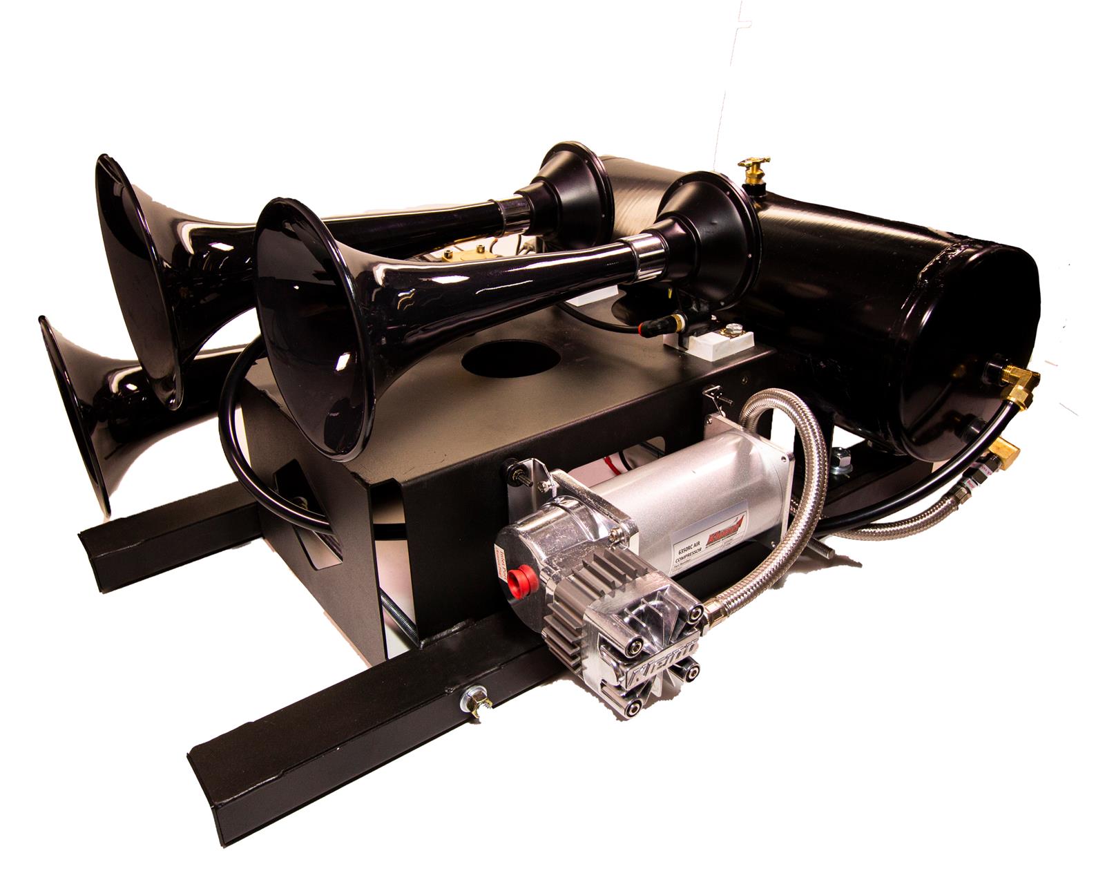 Kleinn Spare Tire Kit w/ Black Triple Horns/ 150 PSI Waterproof Air Compressor / 3.0 gal Air Tank