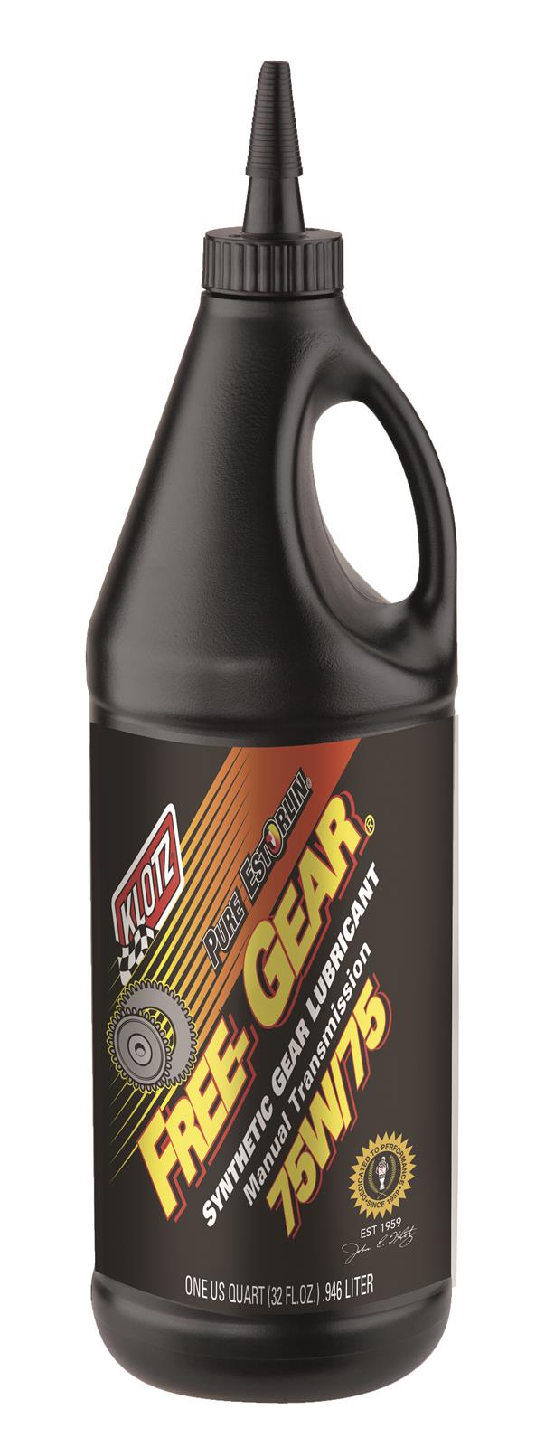 75W75 Klotz Synthetic FREE-GEAR Manual Transmission Gear Lubricant KE-960 Lube, FREE-GEAR, Transmission, Synthetic, 75W75, 1 qt., Each