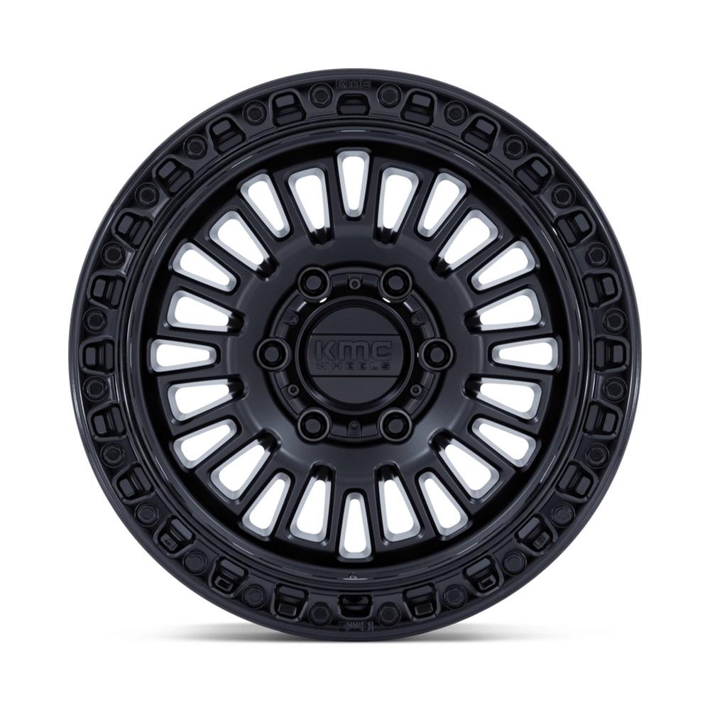 KMC KM554MB17856400 KMC KM554 Aztec Matte Black Wheels with Gloss