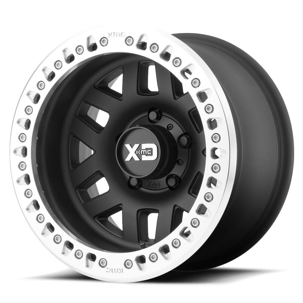 KMC XD2297900M738N KMC XD229 Machete Crawl Satin Black Wheels with Machined Beadlock Ring