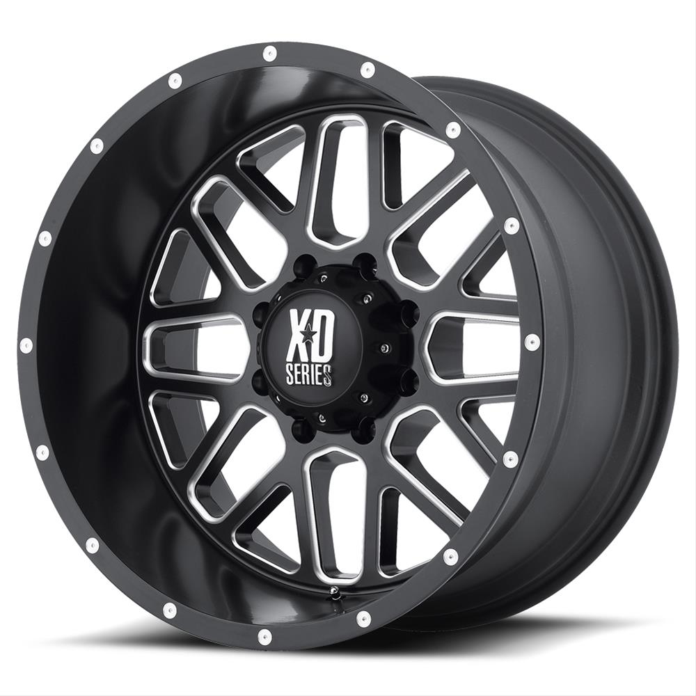 KMC XD82022963930 KMC XD820 Grenade Satin Black Wheels with Milled