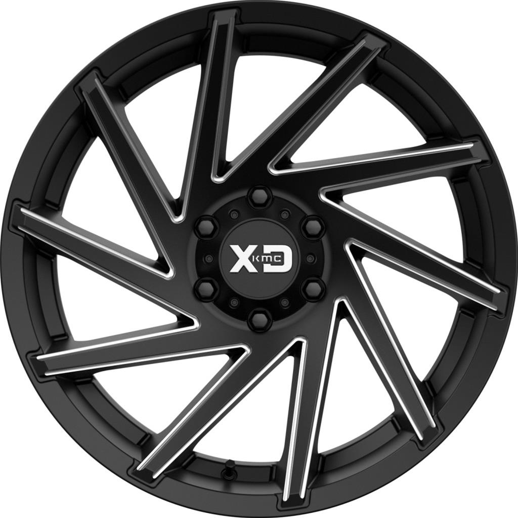 KMC XD83429077900 KMC XD834 Cyclone Satin Black Wheels with Milled