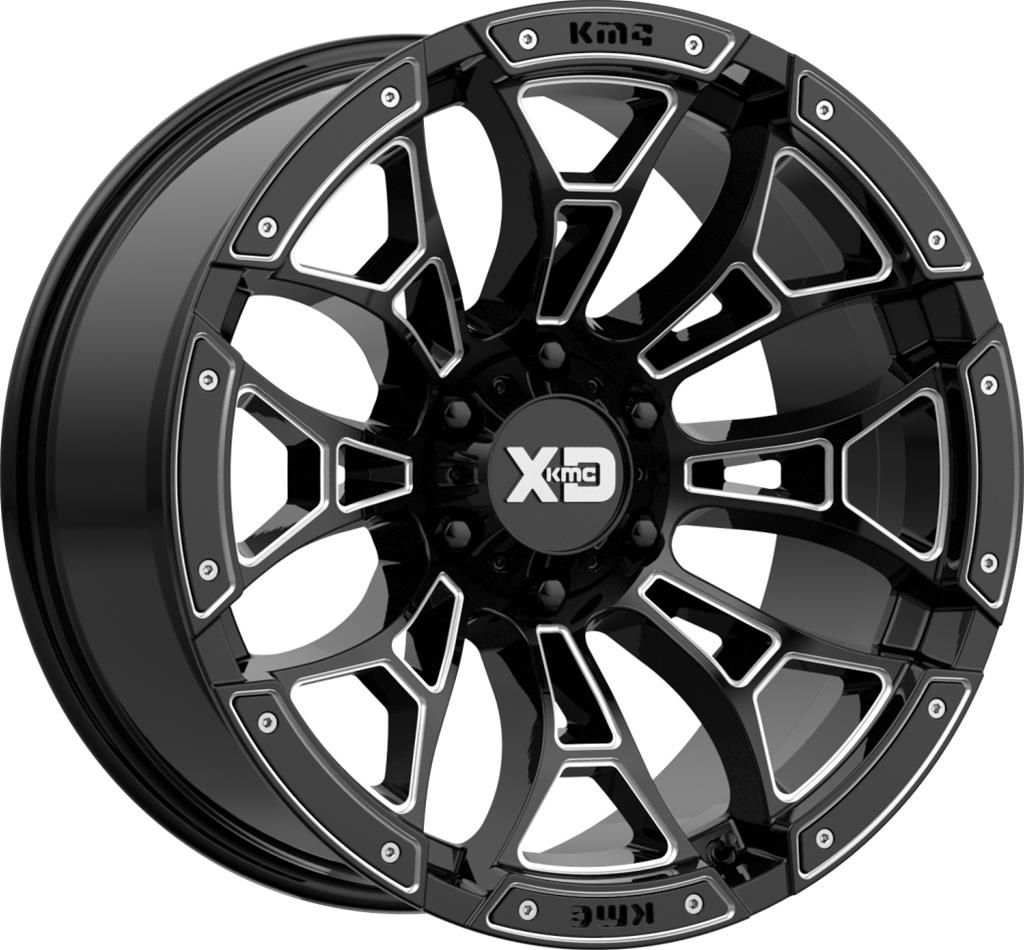 KMC XD84181050318N KMC XD841 Boneyard Gloss Black Wheels with Milled Accents Summit Racing