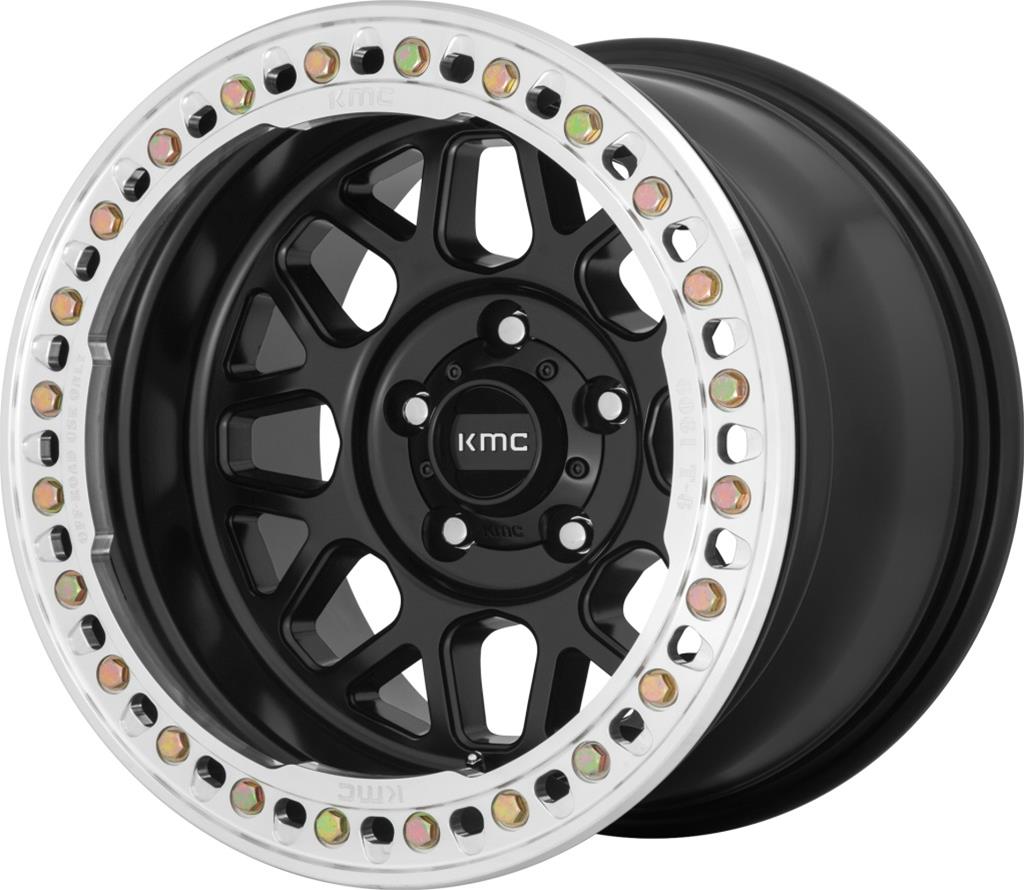 KMC KS23556044738 KMC KS235 Grenade Series Satin Black Beadlock Wheels ...