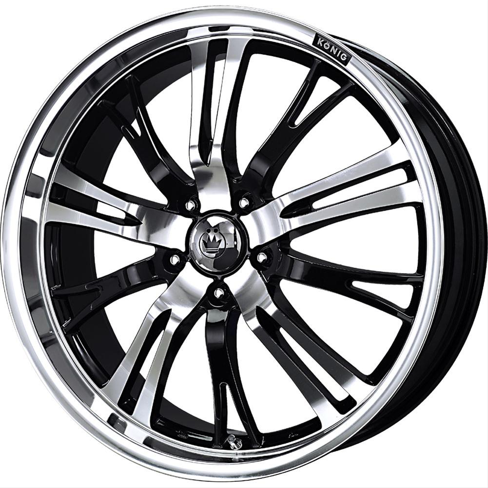 17x7/5x100mm Konig Unknown Gloss Black Wheel with Mirror Machined Face 
