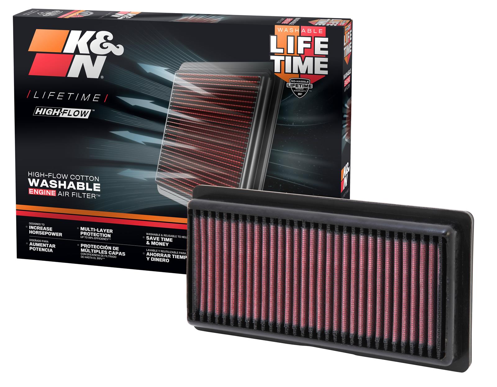K&N 33-2056 K&N Washable Lifetime Performance Air Filters | Summit
