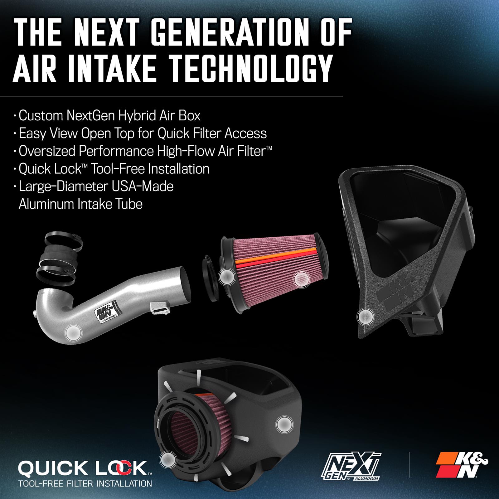 K&N 70-3110 K&N 70 Series NextGen Cold Air Intake Kits | Summit Racing