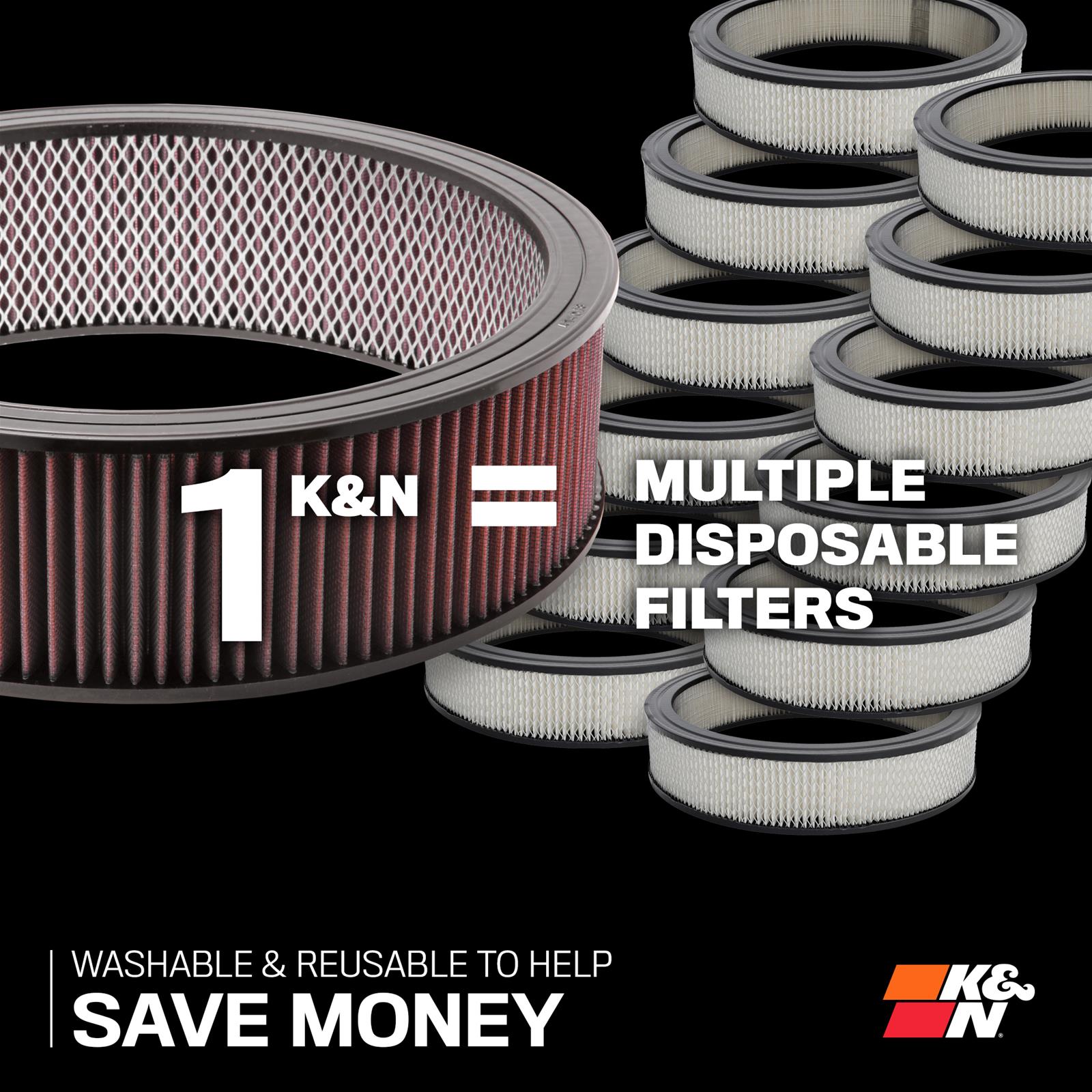 K&N E-3034 Filtro Aria Auto Sostitutivo: Lavabile E Riutilizzabile, Aumento Del 50% Del Flusso Aria, Durata 1,6 Milioni Di Km, Prestazioni Alte