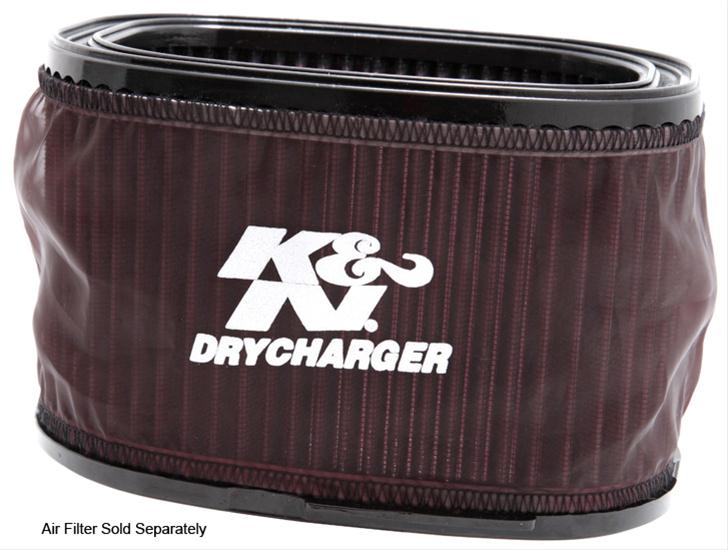 K&N Round Tapered Drycharger Air Filter Wrap Red 7.5in Base ID x 5in Top ID x 7.5in H