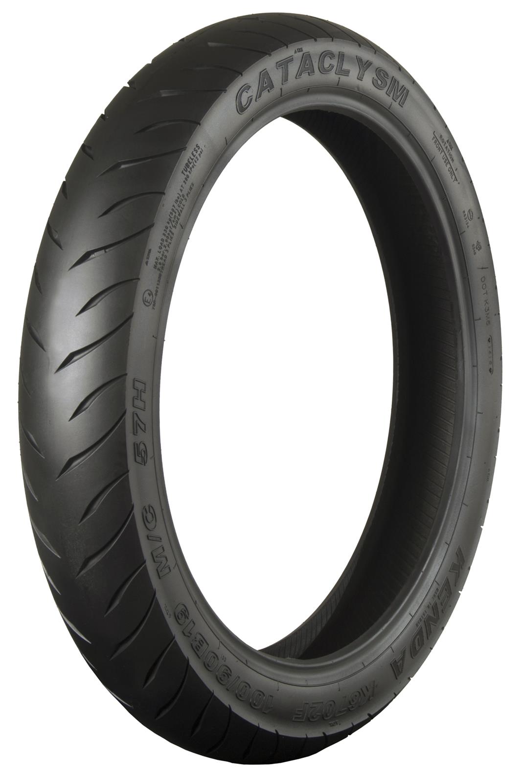Kenda K6702 Cataclysm Tires 100/90-19 Tire, Cataclysm, 100/90B-19, Blackwall, Bias-Ply, Front, Each