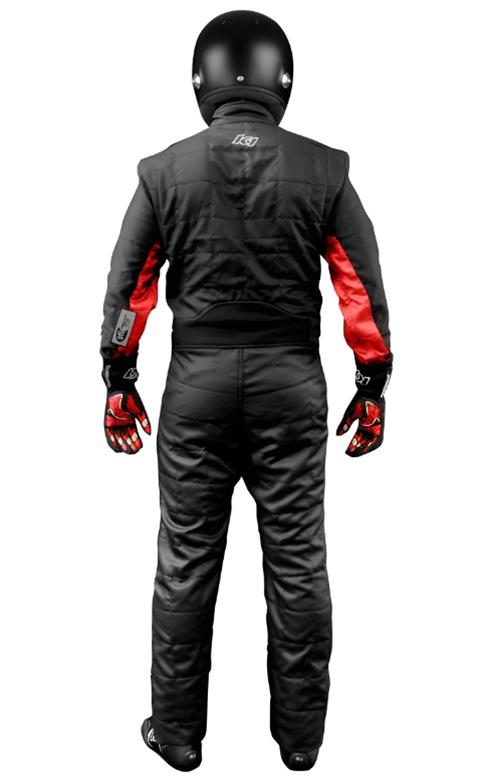 K1 RaceGear Outlaw Racing Suits 20-OTL-NR-ML Driving Suits, Suits, SFI 3.2A/5, One-piece, Multi-Layer, Nomex, Black/Red, Men's Medium/Large, Each thumbnail 2