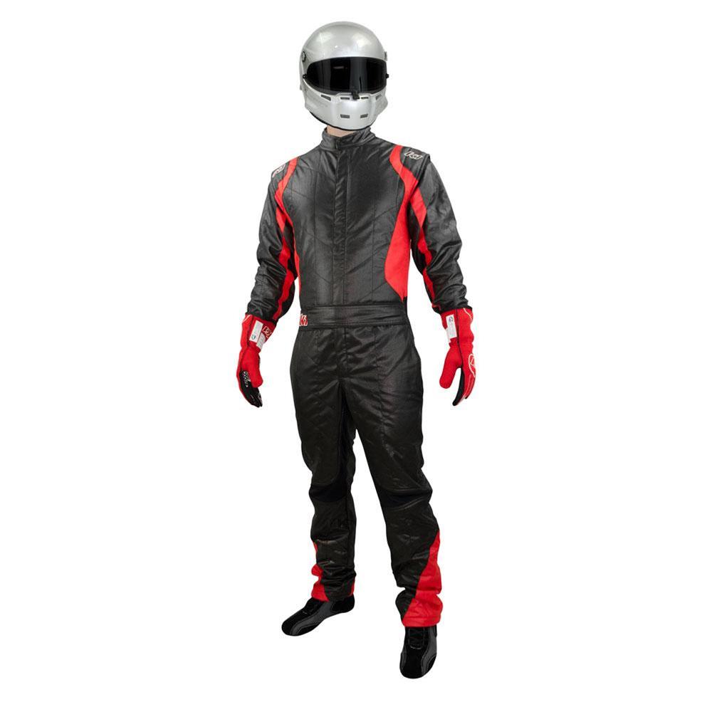 K1 RaceGear Precision II Driving Suits 20-PR2-NR-L Suit, II, One-piece, Two Layers, Nomex®, Black/Red, SFI 5.0, Men's Large, Each thumbnail 2