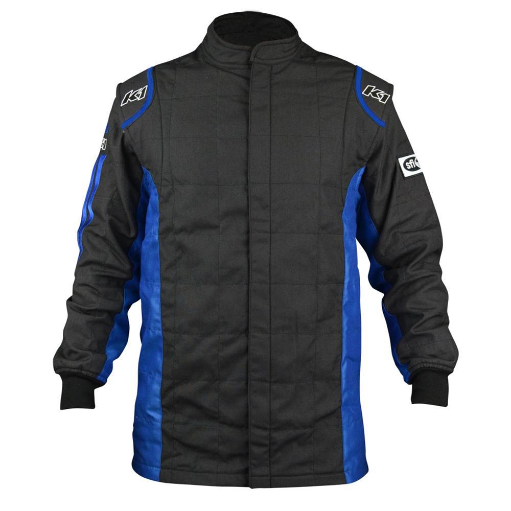 K1 RaceGear Sportsman Jackets 21-SPT-NB-L Driving Jackets, Sportsman, Two Layers, Nomex, Black/Blue, SFI 3.2A/5, Men's Large, Each
