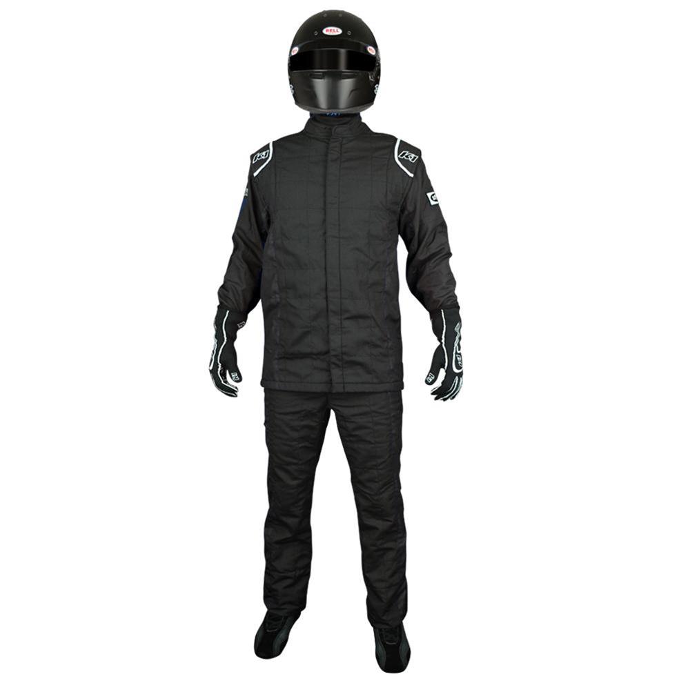 K1 RaceGear Sportsman Jackets 21-SPT-NW-L Driving Jackets, Sportsman, Two Layers, Nomex, Black with White Stripe, SFI 3.2A/5, Men's Large, Each thumbnail 3