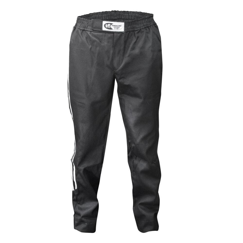 K1 RaceGear Challenger Pants 22-CHL-NW-L Driving Pants, Challenger, One Layer, Proban, Black with White Stripe, SFI 3.2A/1, Men's Large, Each