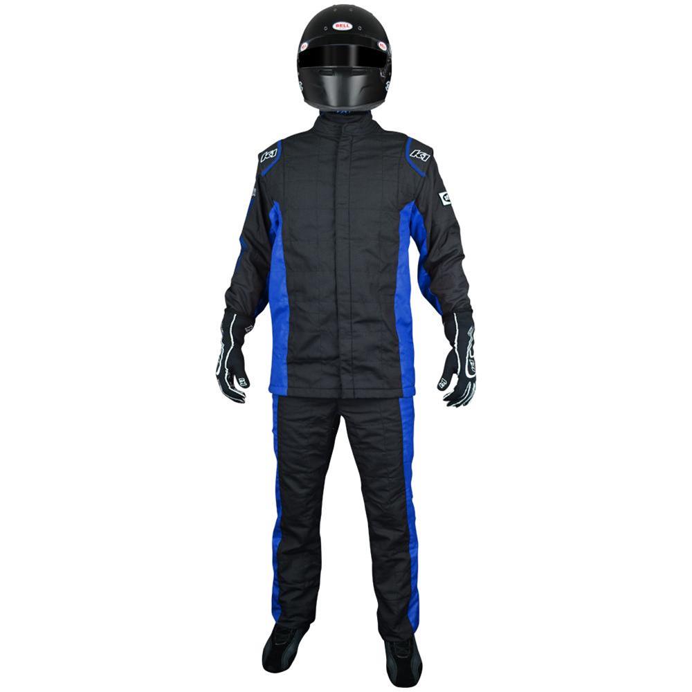 K1 RaceGear Sportsman Pants 22-SPT-NB-ML Driving Pants, Sportsman, Two Layers, Nomex, Black with Blue Stripe, SFI 3.2A/5, Men's Medium/Large, Each thumbnail 2