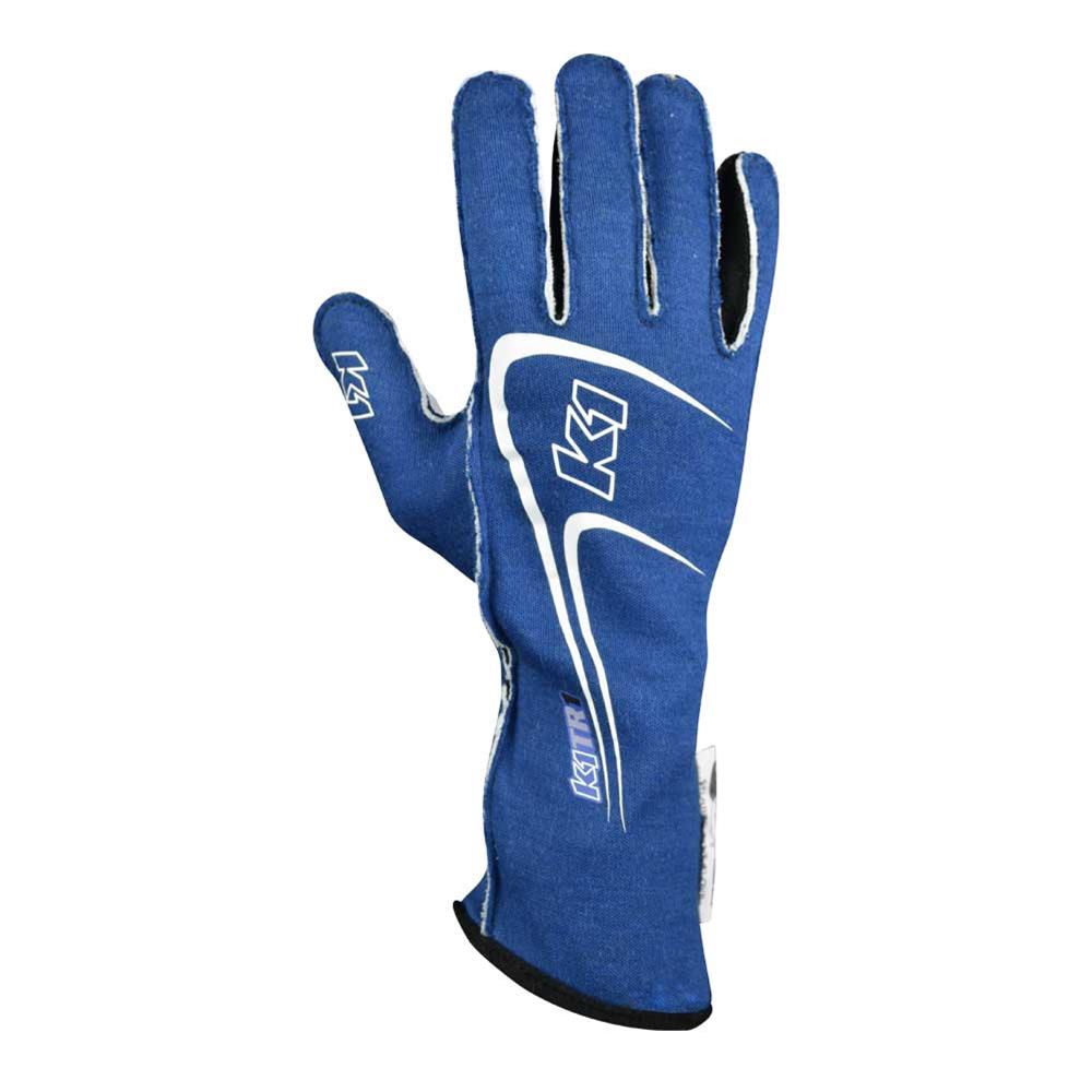 K1 RaceGear Track 1 Gloves 23-TR1-B-2XS Driving Gloves, Gloves, Two Layers, Nomex®, Blue/White, SFI 3.3/5, Youth 2X-Small, Pair thumbnail 2