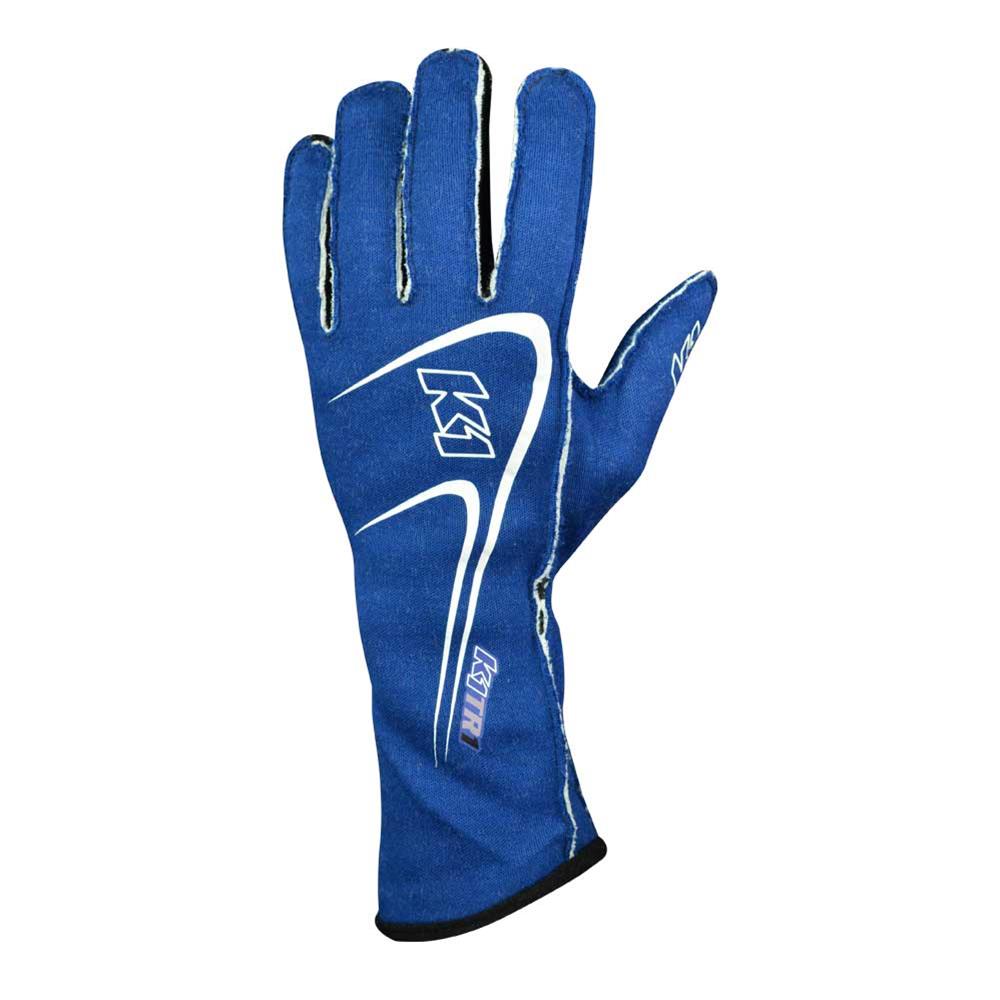 K1 RaceGear Track 1 Gloves 23-TR1-B-M Driving Gloves, Gloves, Two Layers, Nomex®, Blue/White, SFI 3.3/5, Medium, Pair thumbnail 2