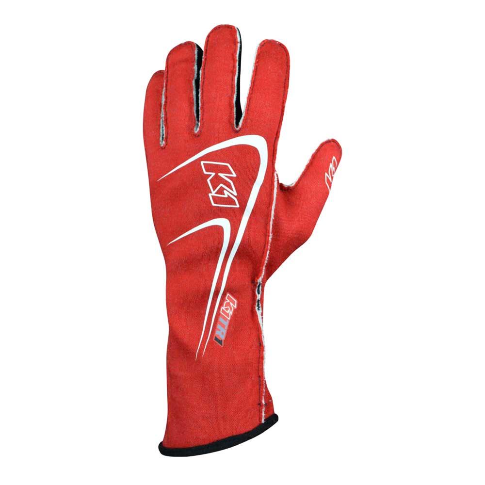 K1 RaceGear Track 1 Gloves 23-TR1-R-S Driving Gloves, Gloves, Two Layers, Nomex, Red/White, SFI 3.3/5, Small, Pair thumbnail 2