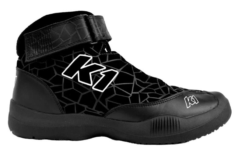 K1 RaceGear Versus Pit Crew Shoes 24-VER-N-95 Shoes, Shoes, Mid-Top, Black, Nomex, SFI 3.3, Men's Size 9.5, Pair thumbnail 2