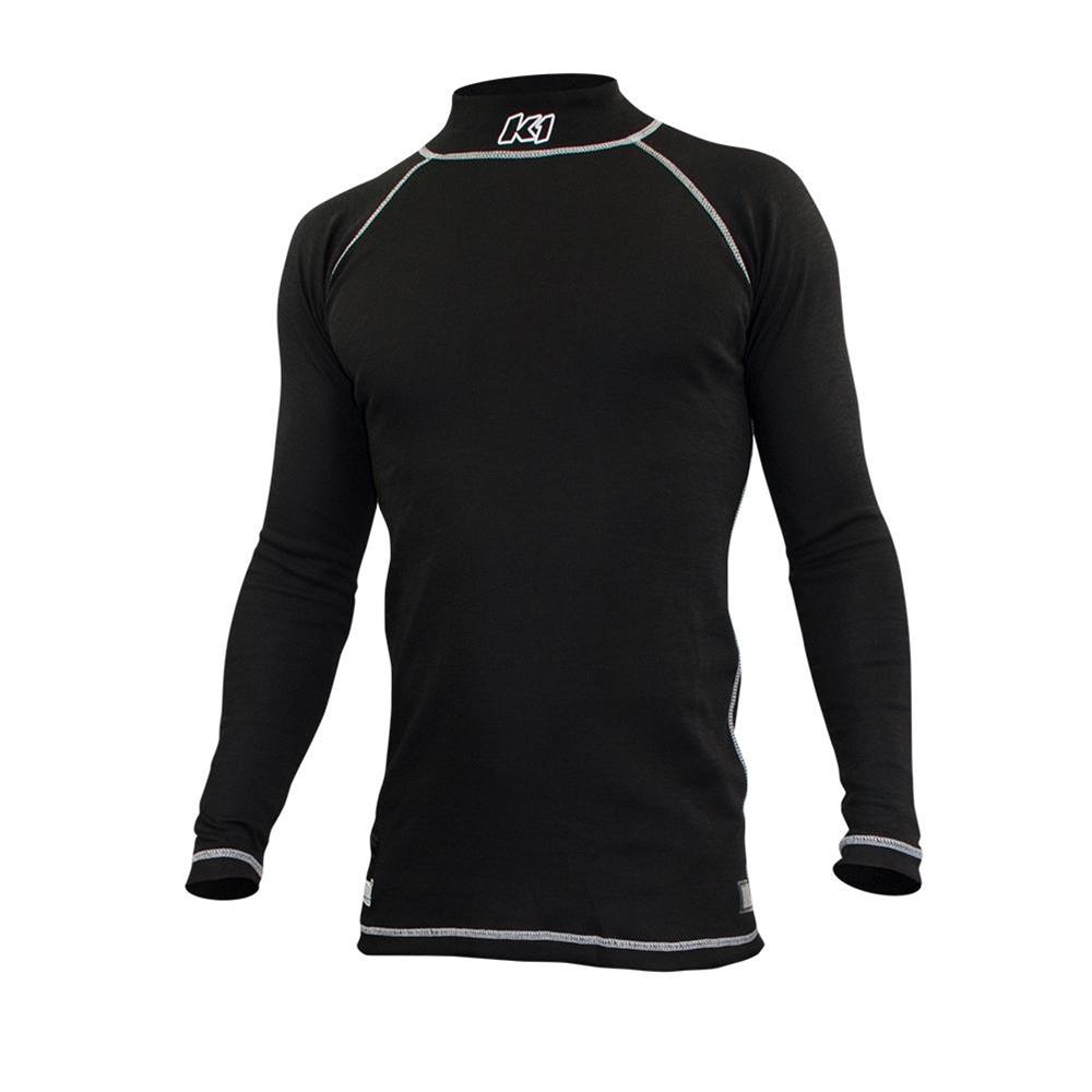 K1 RaceGear FLEX Under Shirts 26-FUS-N-S Fire Retardant Underwear Shirts, Shirts, Long Sleeve, Nomex, Black, SFI 3.3/5, FIA 8856-2000, Men's Small, Each