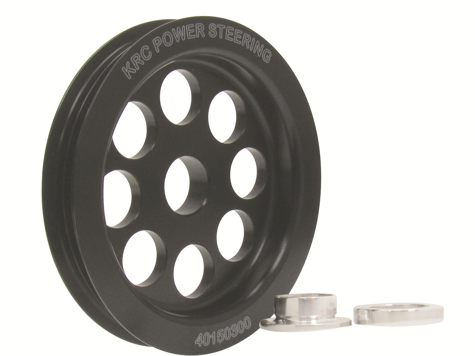 KRC Power Steering Alternator Pulleys 40150300 Pulley, Steering/Alternator, Serpentine, 3-Groove, 3.50 in., Aluminum, Black, Nippondenso/Delco, Each